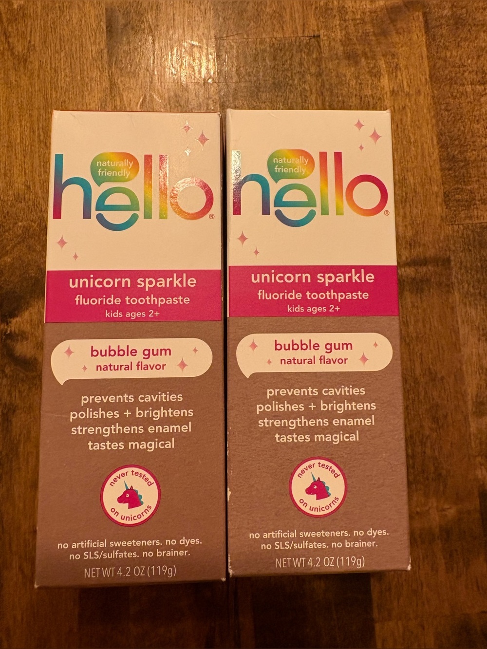 Hello Unicorn Sparkle Bubble Gum Toothpaste x2
